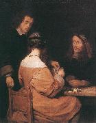 TERBORCH, Gerard Card-Players awr Spain oil painting artist